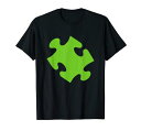 自閉症意識パズルピースセットグリーンギフトTシャツ