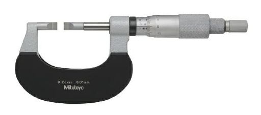 ミツトヨ(Mitutoyo) 直進式ブレードマイクロメーター BLM-25WB/0.4T 122-141-10 測定面超硬合金チップ付き 先端形状Dタイプ 測定範囲0~25mm