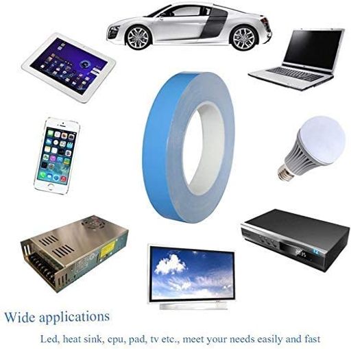 ZOYUBS熱伝導テープ熱伝導性両面テープヒートシンクの固定LED基板の熱拡散用熱伝導性シリコン両面粘着..