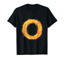 手紙Oサインアルファベット名字母音火炎プレゼントTシャツ
