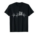 蒸気機関車のハートビート鉄道模型Tシャツ