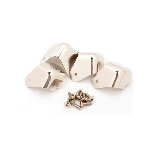 アンプを保護するニッケルメッキアンプコーナー4個交換セット 取り付け用ネジ8本入り ブロンド、ブラウン、Blackface時代のアンプに導入 ブロンド、ブラウン、Blackface時代のアンプに導入