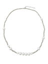 「WATSULIFE」ネックレスデザインネックレスパール合成パールメンズネックレス男性へプレゼントアクセサリー人気オシャレギフトステンレスケース付けチェーン長さ調整可能(55CM式(ロブス…