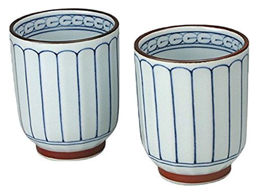 湯のみおしゃれ:有田焼菊彫山水組コップJapanesePaircupPorcelain/Size(cm)Φ6.7x8.4/No:668954