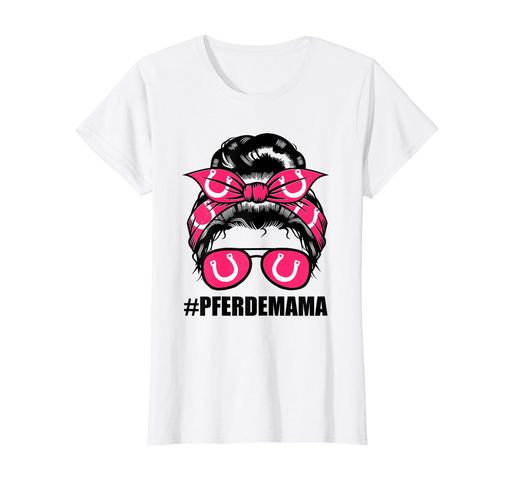 #pferdemamaPferdeMama散らかったお団子Tシャツ