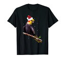 オカメインコサンタハット-クリスマスオウム鳥の恋人Tシャツ