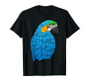 カラフルなブルーとイエローのコンゴウオウムの鳥アラウナTシャツ