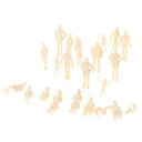 ノーブランド品1/3040体人形未塗装フィギュア風景模型用鉄道模型3.2-5.8cm装飾