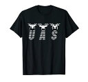 UASドローンまたはクワッドコプターまたは無人航空機車両UAVTシャツ