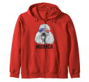 Poodle4thofJulyMericaメンズレディースアメリカ国旗サングラスジップパーカー