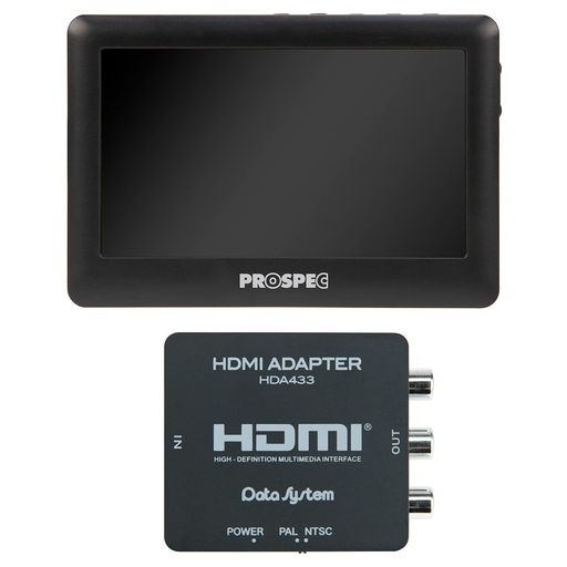 PROSPECアナログビデオレコーダー4.3インチ液晶搭載ポータブルAVR180H(HDMI右向き矢印RCA変換アダプタ..