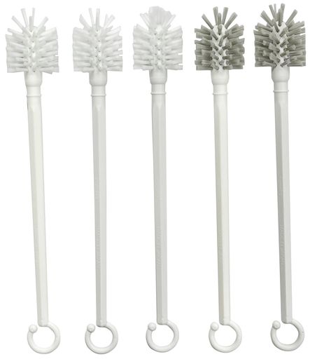 水周りなどの細かいお手入れにぴったりのブラシ。 全周植毛なのですみっこまで毛が届きます。 商品サイズ:2.5cmx2.5cmx長さ17cm(1本あたり) ハンドル:ポリプロピレン 毛:ナイロン 生産国:日本