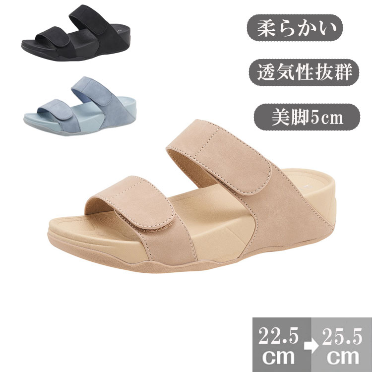 厚底 サンダル レディース 2本ベルト スポサン 厚いソール5cm かかとなし おしゃれ 歩きやすい 疲れな..