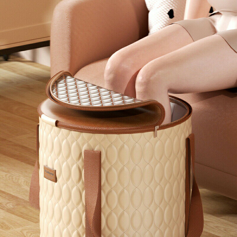 Fleurir bienvenueの足湯バス ジッパー式 保温性 長時間キープ 高齢者 プレゼント 母 携帯 旅行 冬 冷え性対策 耐熱性 足湯 健康 冷え性改善 むくみ解消 就寝前 リラックス 疲れ 深型設計 血流促進効果 プチ温浴 循環保温機能｜アングル2