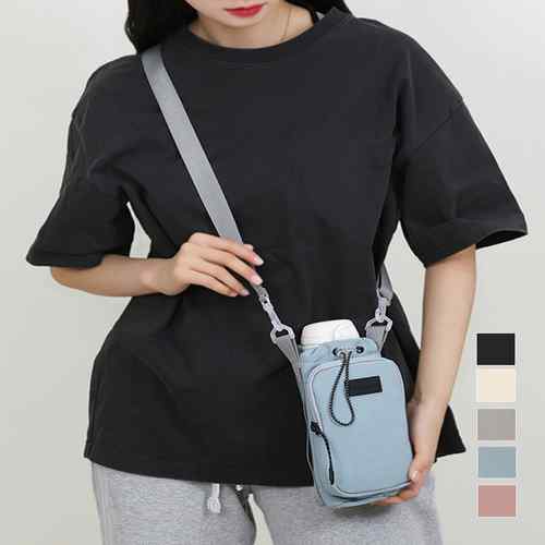 ミニバッグ 軽量 スマホポーチ ユニセックス 斜めがけバッグ 可愛い 縦型鞄 2way 韓国ファッション 携帯ショルダー 水筒カバー ケース 小さめ ナイロン鞄 ウォーキングバッグ