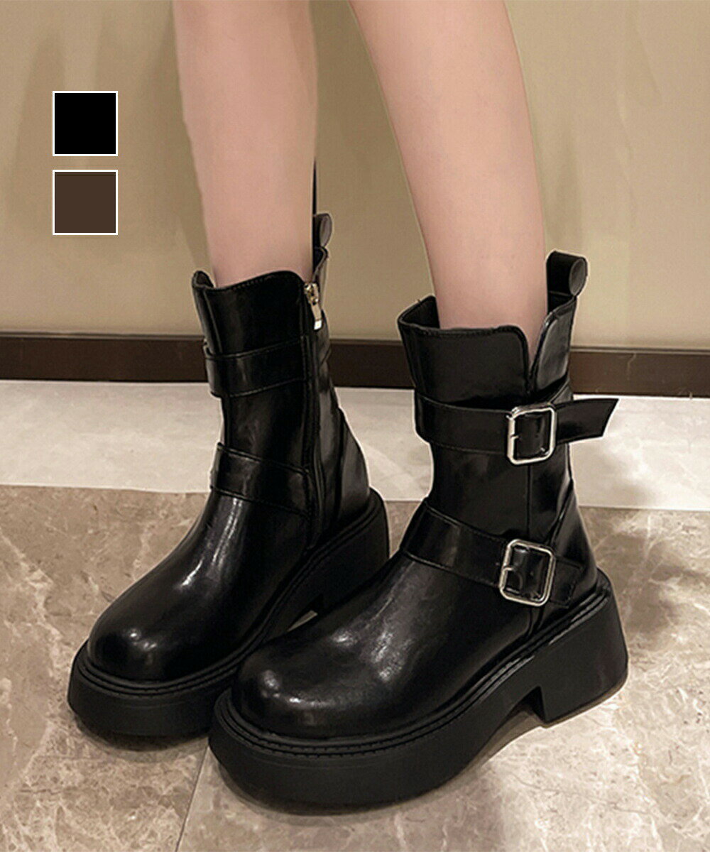 エンジニアブーツ ベルト レディース ショートブーツ ワークブーツ カジュアル ストリート風 美脚 歩きやすい 秋冬 オルチャン お洒落 太ヒール 通勤通学 22.5～25cm