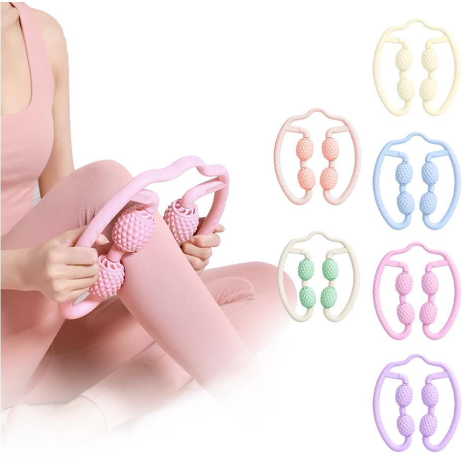 マッサージローラー 筋膜ローラー 美脚 手持ち 挟む マッサージ むくみ 解消 太もも 足 首 背中 腕 指 筋膜 リリース 磁石 ツボ ふくらはぎ セルライト ハンディ 脚痩せ 肩こり 二の腕 挟む式 コロコロ 足やせ E-04