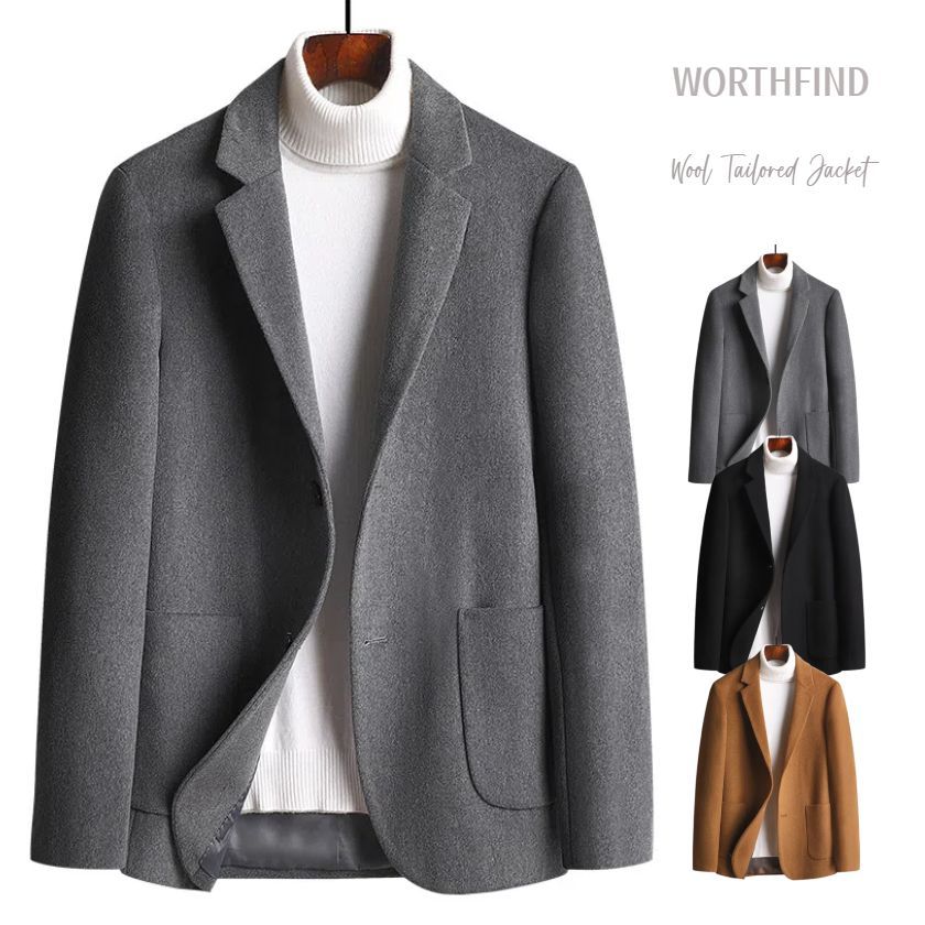ウール テーラードジャケット コート カジュアルスーツ 秋冬 厚手 ツイードスーツ メンズトレンド スリム メンズ ジャケット トップス