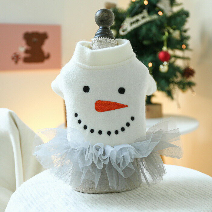 犬服 冬 犬 冬服 コスプレ クリスマス 雪だるま 冬用 ドレス 温かい 白 猫 小型犬 犬用 ワンピース ドッグウェア かわいい 豪華 おしゃれ ドッグウェア 可愛い ペット服 秋 冬 犬の服