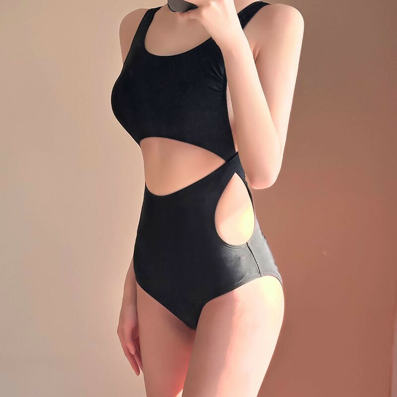 女性用 ワンピース水着 シンプル カットアウトデザイン セクシー お腹カバー 細見え おしゃれ 海辺 リゾート 温泉 プール スイムウェア..