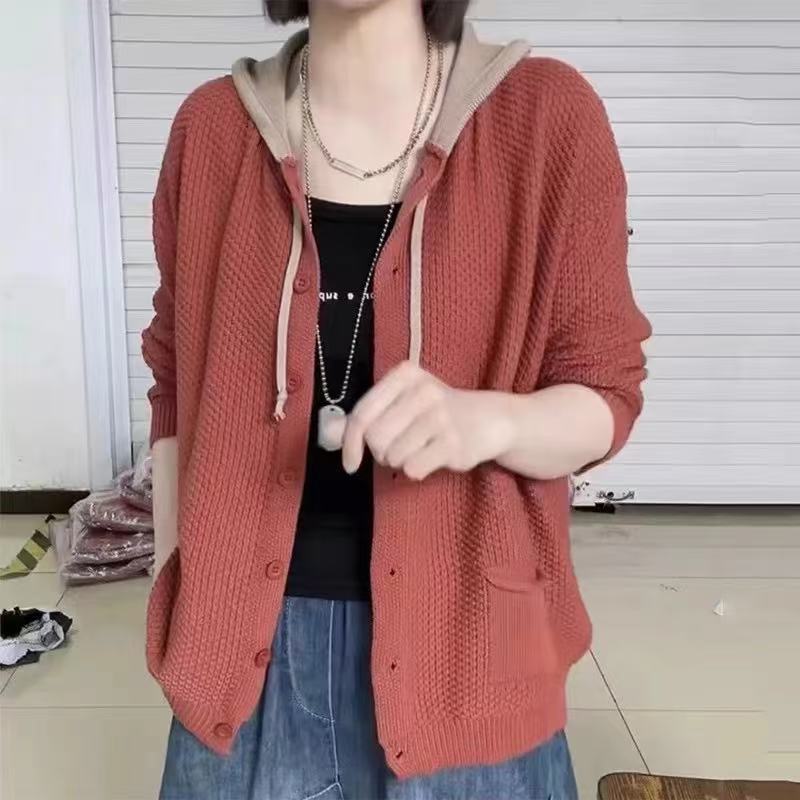 ニット パーカー レディース カーディガン 秋冬服 長袖 ニット トップス 春 ファッション 前開き フード付き トレーナー ジャケット ドロップショルダー ブルゾン カジュアル 大人 おしゃれ きれいめ 部屋着 ルームウェア 羽織 20代 30代 40代 送料無料