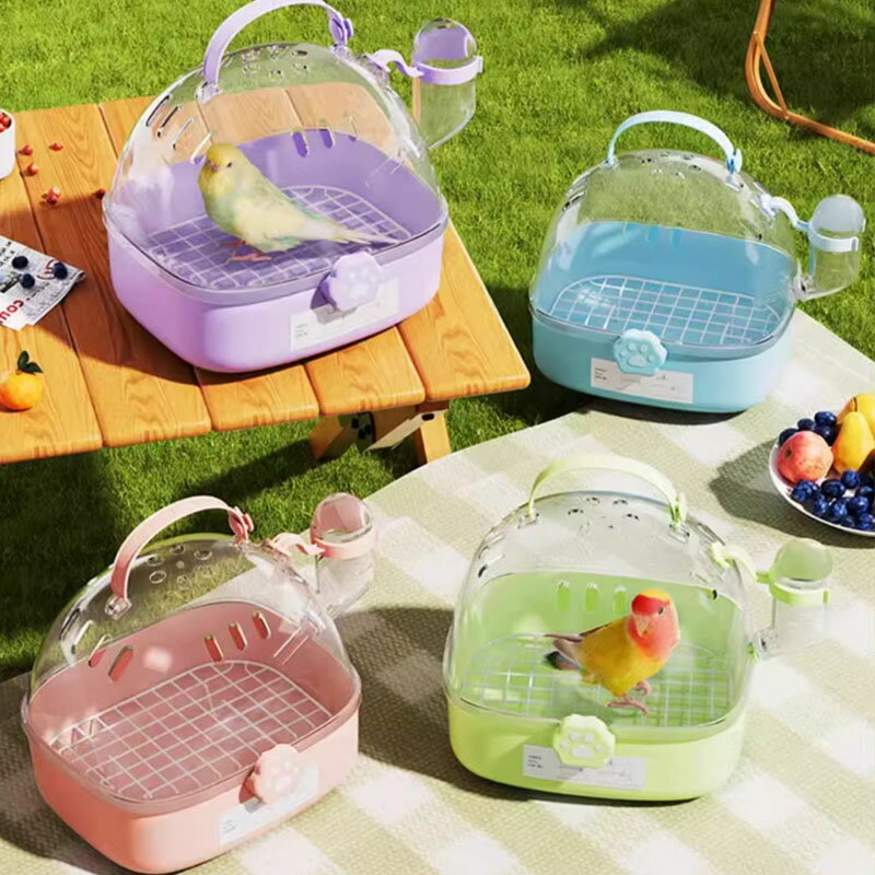 鳥かご ケージ 鳥かごケージ 小型 持ち運び 鳥 キャリーケース 透明 中が見える インコ 移動 キャリー ..