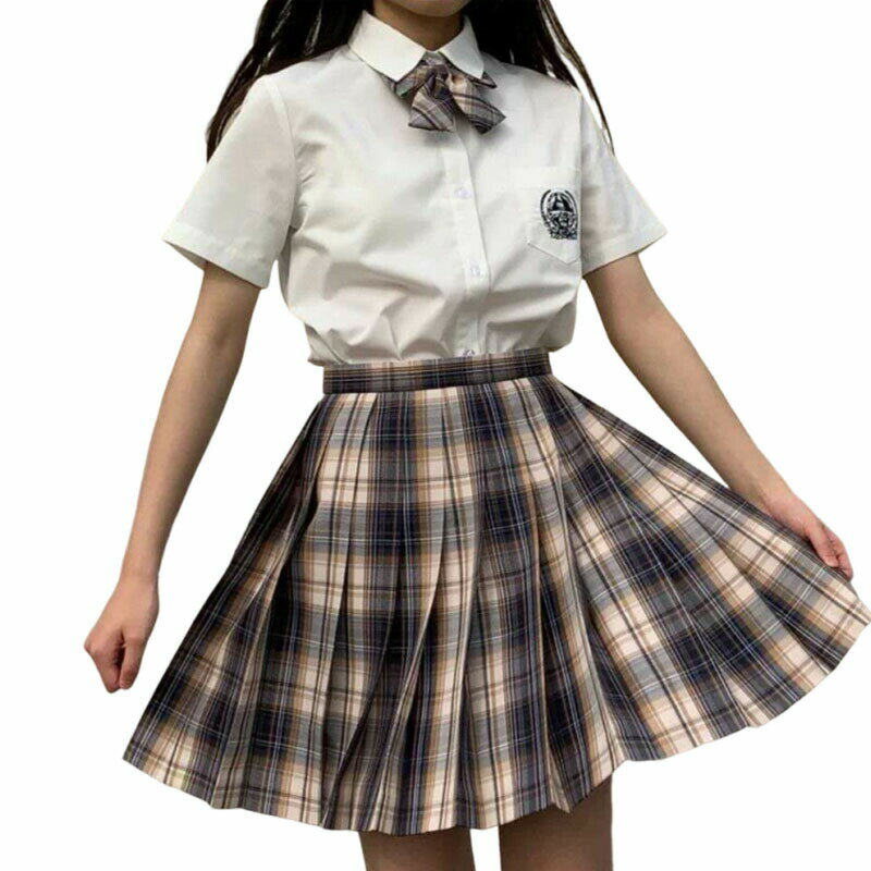 制服 スカート 女子高生 プリーツスカート 3点セット 蝶ネクタイ コスプレ JK 女子高生 制服セット チェックスカート ハイウエスト 学生服 洗濯機OK 調整可能ウエスト 学園祭 文化祭 写真撮影 遊園地 卒業式 文化祭 チェック柄