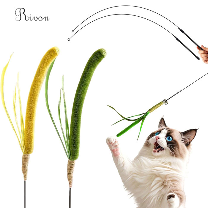 ＼2個入り／猫じゃらし 人気 猫 おもちゃ 2点セット 猫じゃらし ねこおもちゃ ススキ草 頑丈 ねこじゃらし 鈴付き 2本釣竿付き 一人遊び 猫ストレス軽減 運動不足解消 ペット用品 猫用品 知育玩具 ストレス軽減 癒し プレゼント 贈り物 人気 便利 かわいい 雑貨 面白い