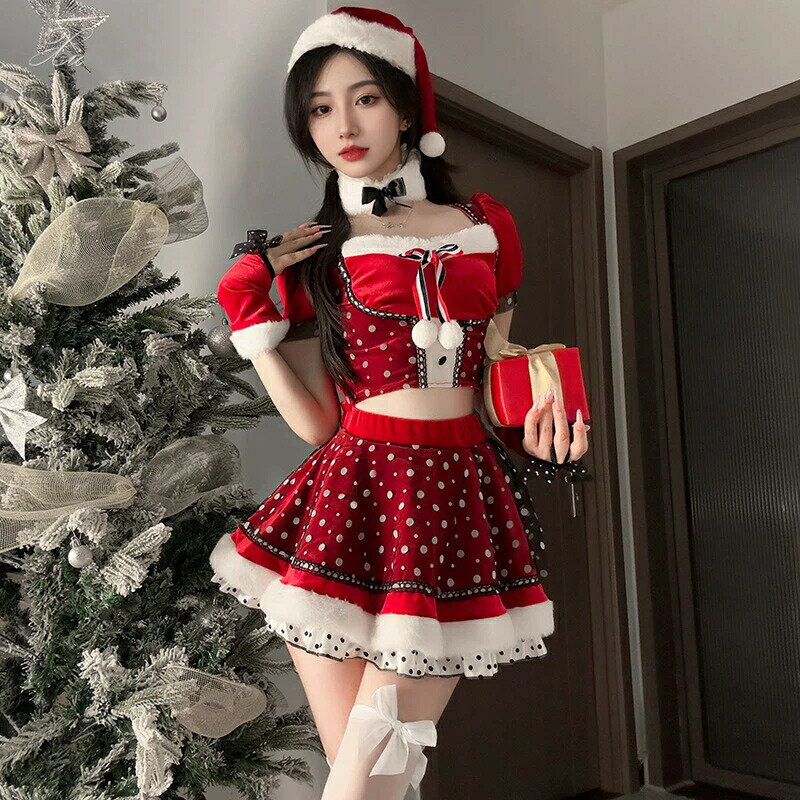 【2025年クリスマス＆新年】サンタコスプレ衣装｜配信映え＆イベント用セクシー制服ワンピースクリスマ..