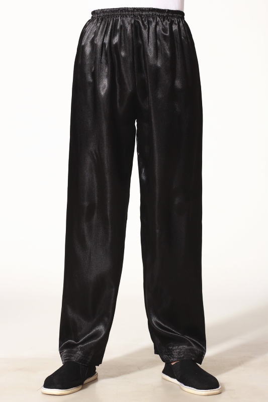 【カンフーパンツ】ブラック 黒(フリーサイズ)無地 ウエスト・裾ゴムタイプ★チャイナ服 中華服 ルームウェア コスプレ コスチューム パーティ ハロウィン 舞台...