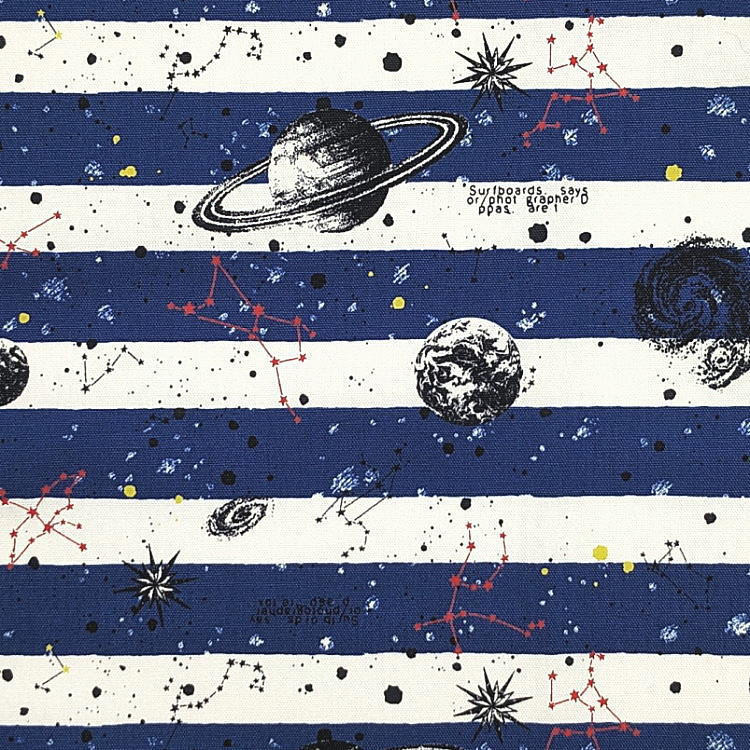超ミニ巾着袋・SSS袋(11cm×8cm)【宇宙ボーダー柄 ネイビー】巾着 ポーチ お守り袋 プリント マチ無し 日本製 ハンドメイド プレゼント 可愛い 洗える コットン生地 綿 布製 イヤホン リップ 化粧品 印鑑 薬 サプリ 鍵 ハンカチ マスク 飴 男の子 星 銀河 惑星 地球 月 星座