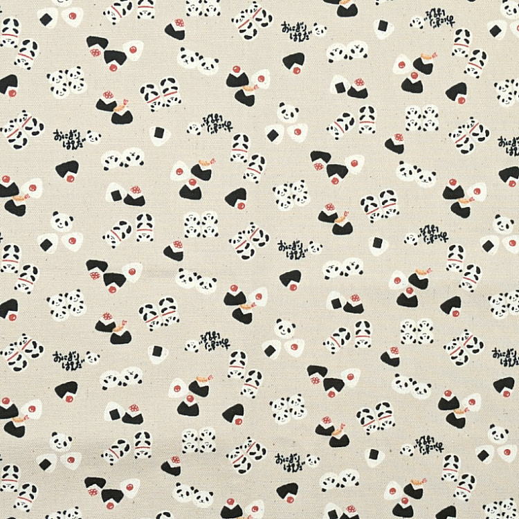 はし袋・小(23cm×6cm)【おにぎりパンダ柄 生成り】箸袋 はし入れ 箸入れ マイ箸 お箸ケース ハブラシ入れ お弁当 携帯用 細長巾着 ランチセット 日本製 コットン生地 綿 布製 可愛い 入園 入学 幼稚園 保育園 小学校 中学校 キッズ ぱんだ アニマル おむすび