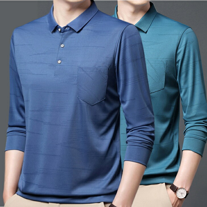長袖 薄手 ポロシャツ メンズ ゴルフ ゴルフウェア シニア シンプル カジュアル スポーツ トップス 送..