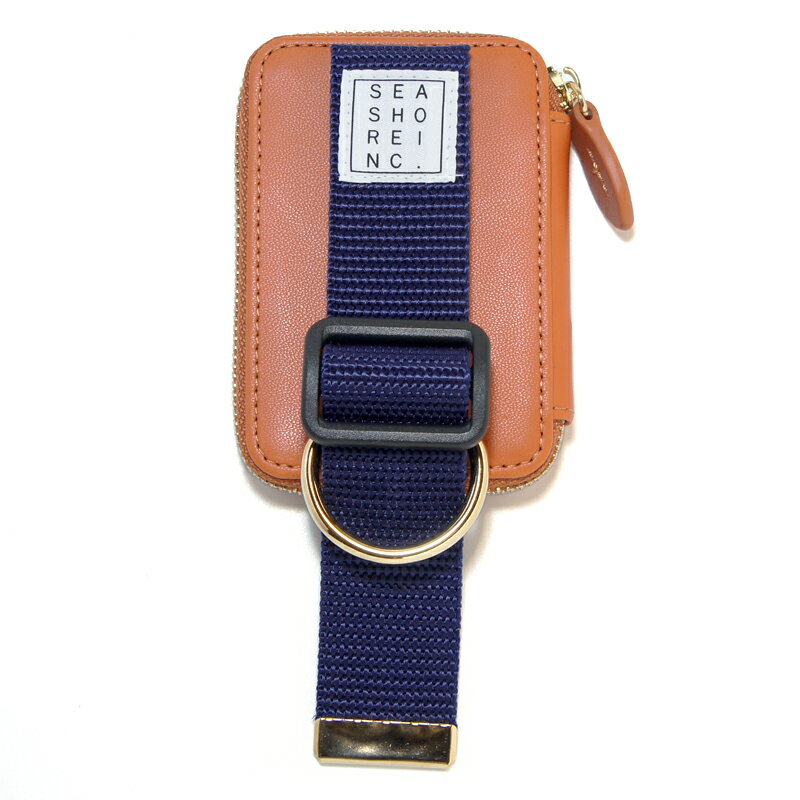 Rakuten - seashoreinc. for all smartphone【C.W】brown（ネイビーベルト）シーショアインク MagSafe対応 ミニウォレット カードケース マグネットタイプ