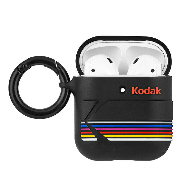 Case-Mate×Kodak Kodak Matte Black + Shiny Black Logo Case for AirPods エアポッドケース