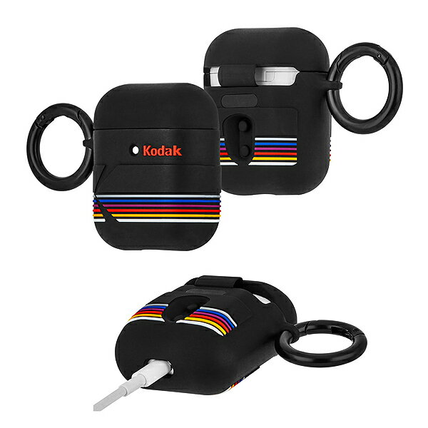 Case-Mate×Kodak Kodak Matte Black + Shiny Black Logo Case for AirPods エアポッドケース