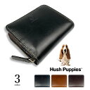 Hush Puppies(ハッシュパピー)二つ折り 財布 コンパクトウォレット ファスナーコインケース バイカラー レザー 牛革 本革(メンズ)hp0346