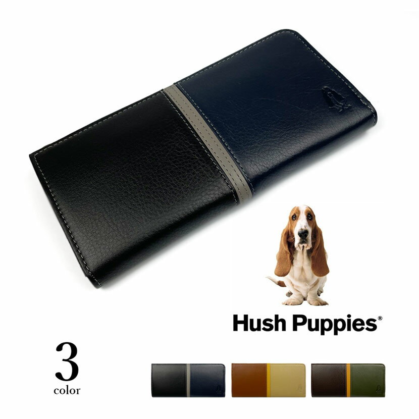 Hush Puppies(ハッシュパピー)L字ファスナー 長財布 ロングウォレット トリコロール レザー 牛革 豚革 本革(メンズ)hp0457