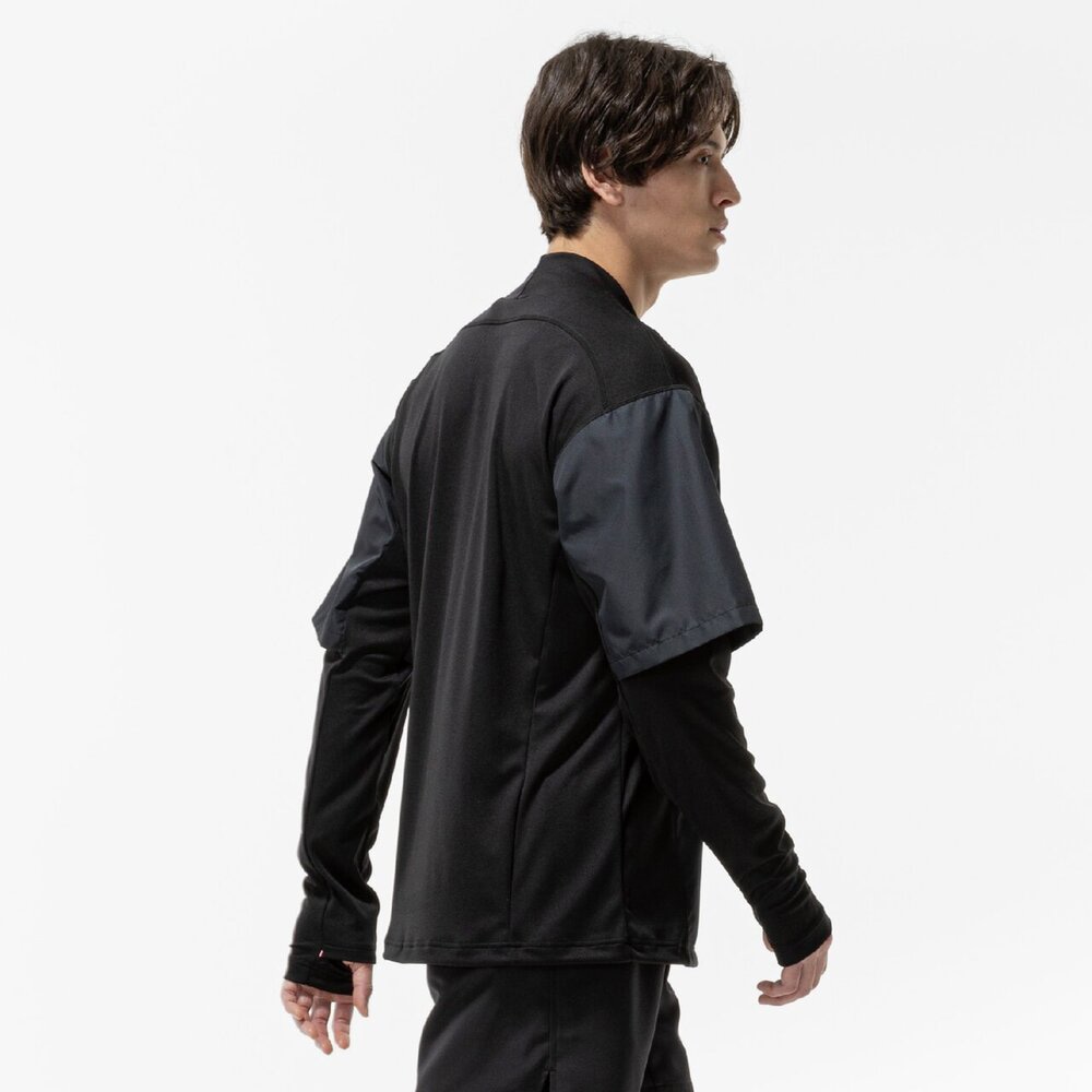 【ミズノ MIZUNO 陸上競技ウェア ロンT ロングTシャツ】 [ユニセックス] 防風プラクティスロングシャツ (長袖) U2MAC50309 (ブラック) 3