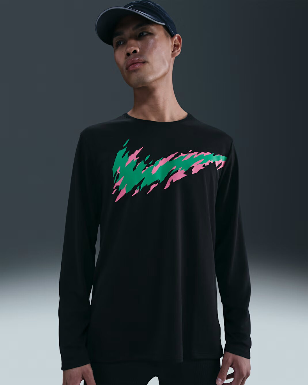 【ナイキ Dri-Fit トレーニング フィットネス 2025HOL】 [ネコポス配送]【ナイキ NIKE ウェア ランニング ロンT ロングTシャツ】ナイキ マイラー メンズ Dri-FIT UV ロングスリーブ ランニングトップ (HV2661-010)