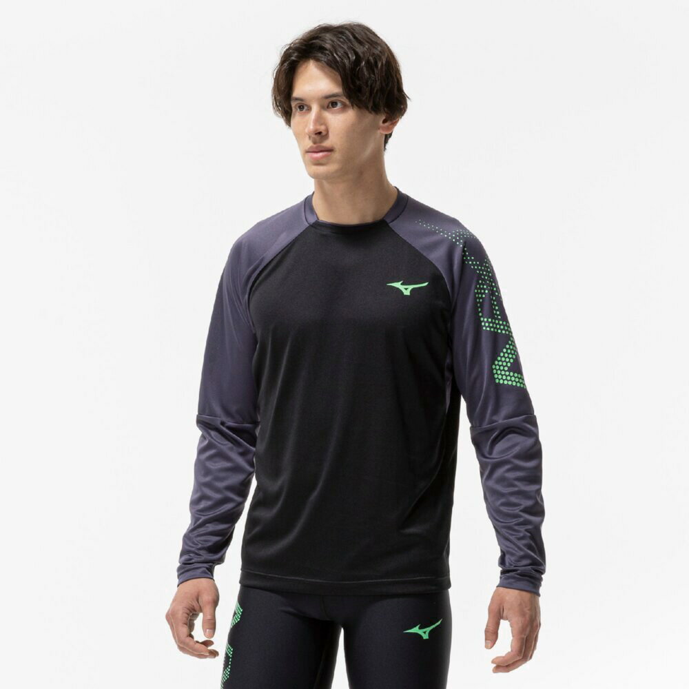 [ネコポス配送]【MIZUNO ミズノ 陸上競技ウェア トレーニング】 [ユニセックス] N-XTロングTシャツ (長袖) U2MAC50109 (ブラック)