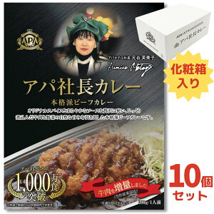 アパ社長カレー 10個セット 専用化粧箱入り 牛肉増量 アパホテル 贈答 レトルトカレー ビーフカレー アパカレー まとめ買い カレー レトルト 長期 お取り寄せ 取寄 プチ贅沢 仕送り APAHOTEL 非常食 保存食 防災