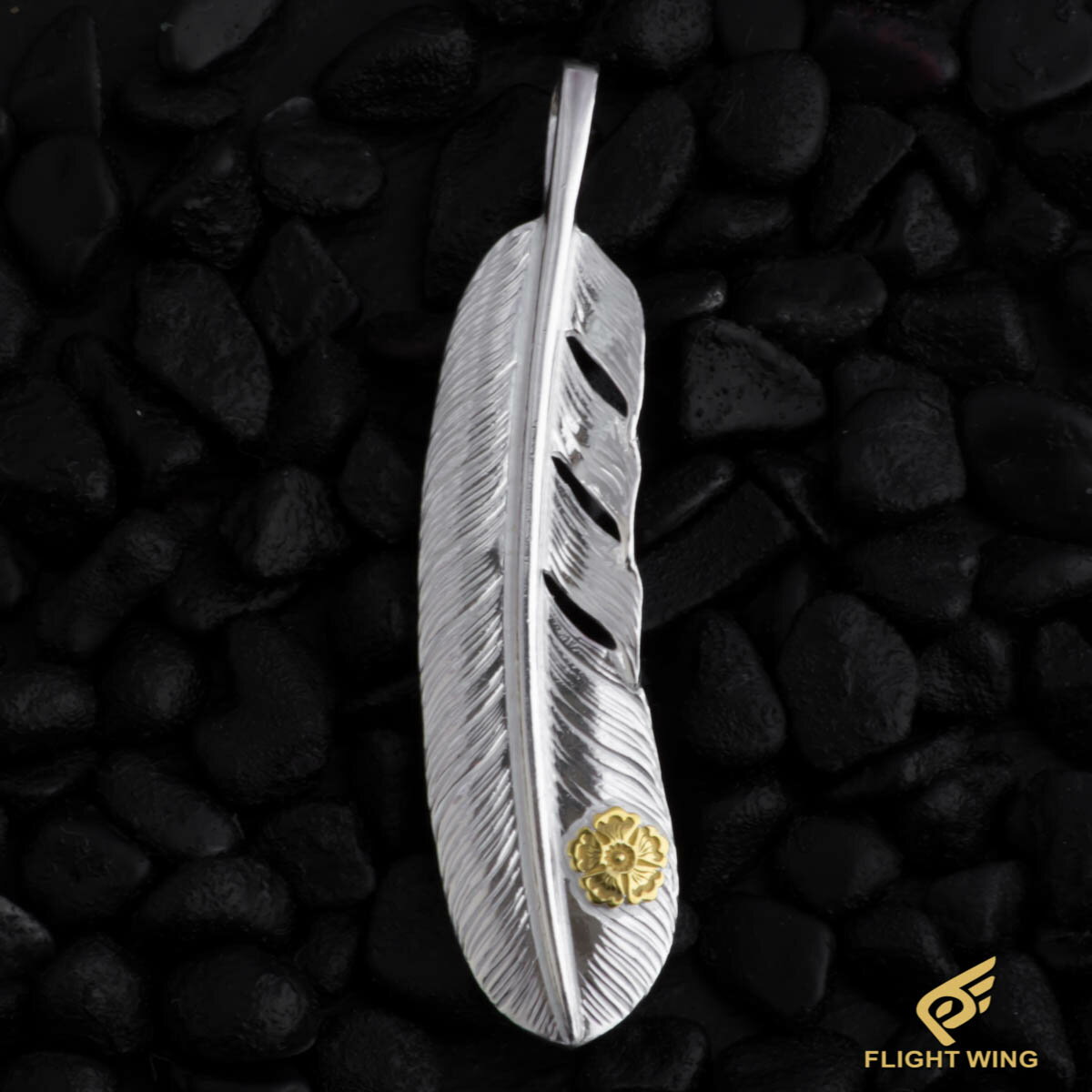 【 LA KEY 】【正規代理店】K18 Sakura SV Feather / 桜メタル付き特大フェザー(左)【新品】