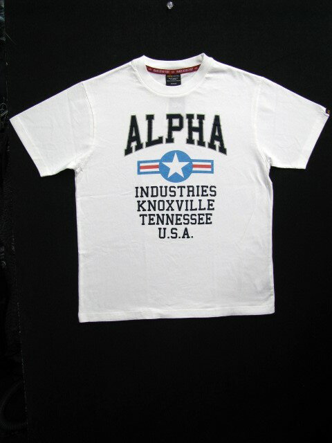 ALPHA（アルファー）　クルーネック　半袖　プリントTシャツ　TC1545-618:ホワイト