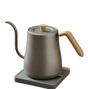 コーヒーポット コーヒーケトル 電気ケトル コーヒードリップポット 天然木柄 蓋付き 細口ドリップケトル 800ml ステンレス コーヒー器具 オフェス 北欧風...