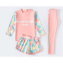 【送料無料】キッズ ショートパンツ 着やすい 女の子 露出控えめ セパレート 水着 長袖 紫外線カット トップス(4)