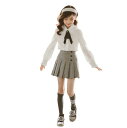 スーツ 女の子 韓国子供服 2点セット セットアップ フォーマル おしゃれ 長袖シャツ スカート キッズ ガールズ 発表会 入園式 入学式 卒園式 卒業式 七五三 お受験 面接 普段着 子ども服 小学生 ジュニア 春 秋 送料無料 120cm 130cm 140cm 150cm 160cm 170cm(4)