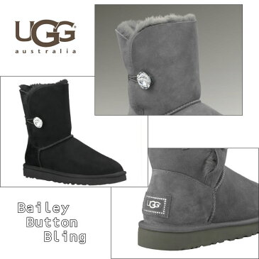 【S】【国内正規品】アグ ムートンブーツ　2014新作　レディースベイリー ボタン ブリング　3349　ショートUGG AUSTRALIA　Bailey Button Bling〔SK〕