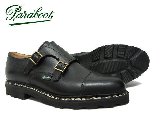 【お手入れ用クリームプレゼント中】 パラブーツ ウィリアム メンズ ダブルモンク ビジネス *ブラック Paraboot William 981412 NOIR...