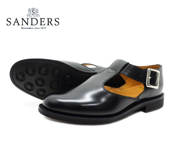 SANDERS サンダース レディース ミリタリー サンダル Military Sandal 1683B Tストラップ シューズ ブラック BLACK 〔FL〕